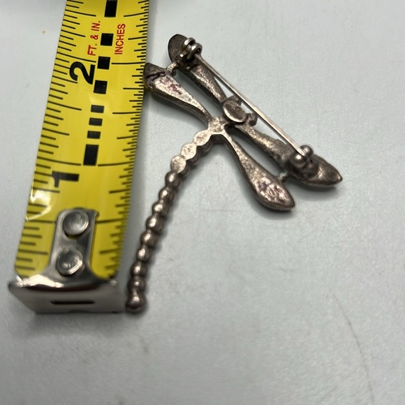 Graziano Vintage Elegant Dragonfly Brooch with Pearls and Crystals - Picture 2 of 2